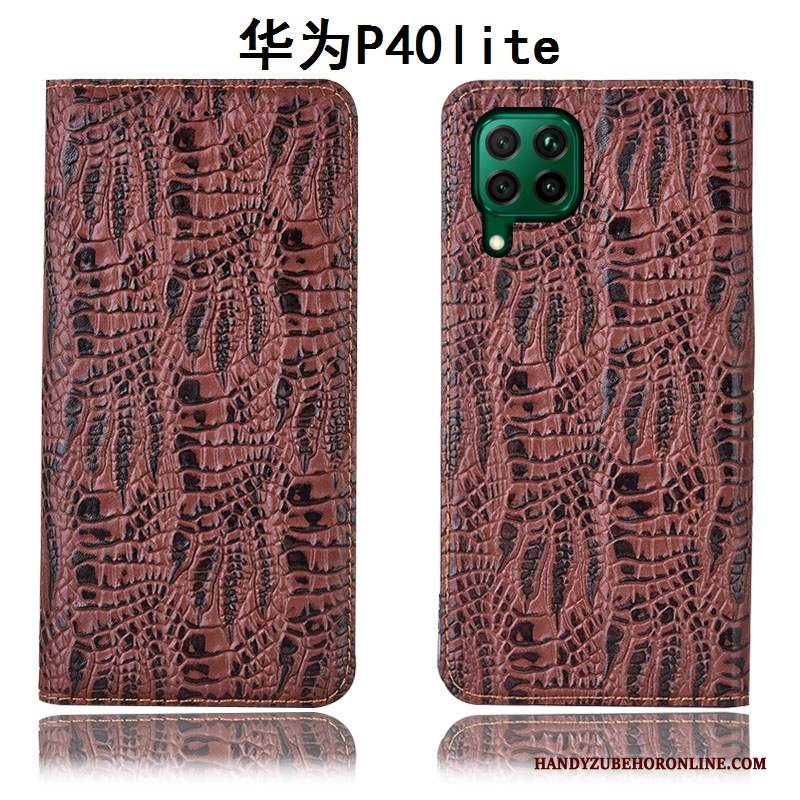 Custodia Huawei P40 Lite Protezione Blutelefono, Cover Huawei P40 Lite Pelle Tutto Incluso