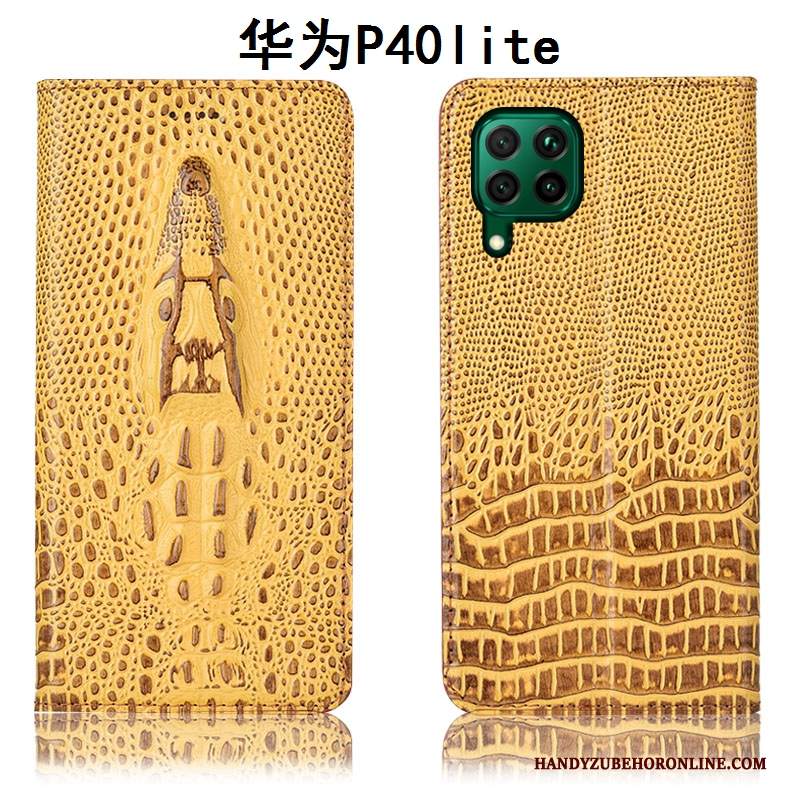 Custodia Huawei P40 Lite Protezione Telefono Giallo, Cover Huawei P40 Lite Pelle Tutto Incluso