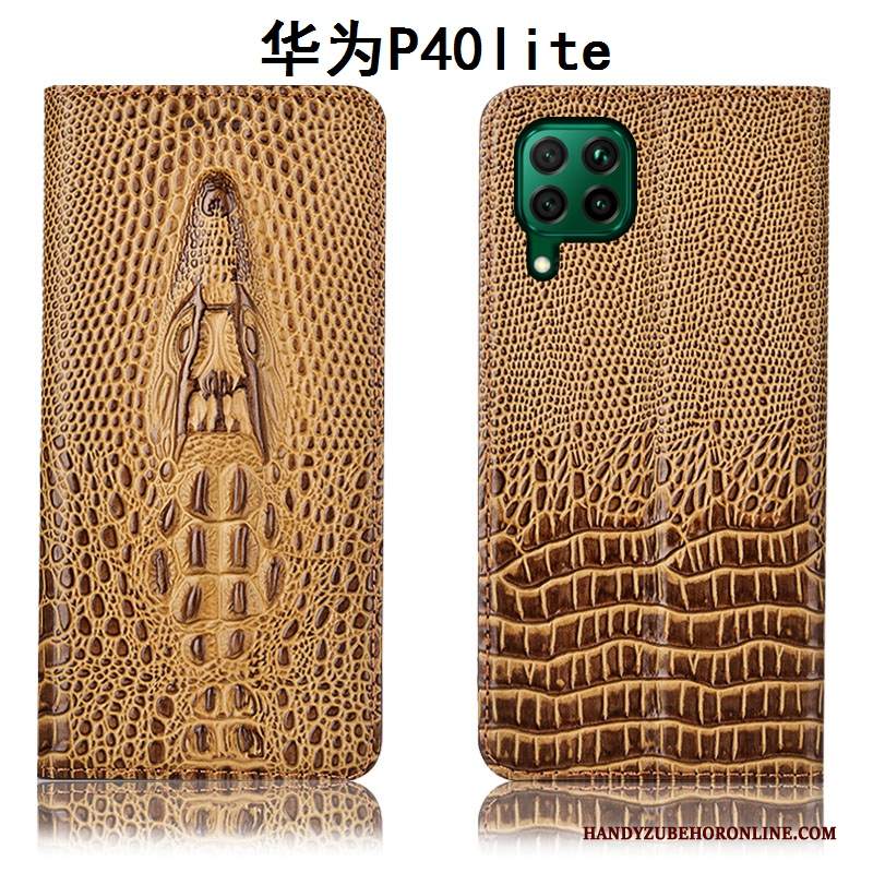 Custodia Huawei P40 Lite Protezione Telefono Giallo, Cover Huawei P40 Lite Pelle Tutto Incluso