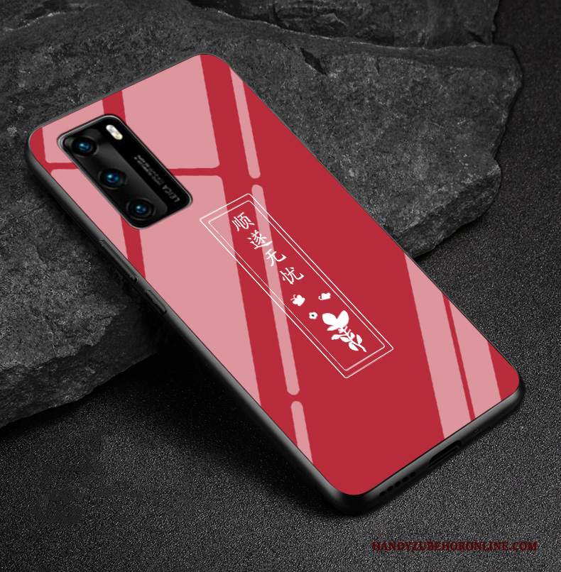 Custodia Huawei P40 Moda Net Red Tendenza, Cover Huawei P40 Protezione Verde Arte