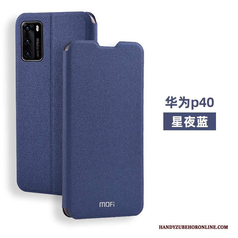 Custodia Huawei P40 Pelle Tutto Incluso Macchiati, Cover Huawei P40 Folio Anti-caduta Morbido