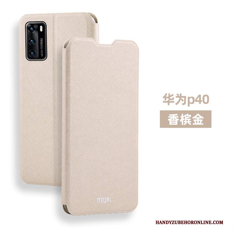 Custodia Huawei P40 Pelle Tutto Incluso Macchiati, Cover Huawei P40 Folio Anti-caduta Morbido