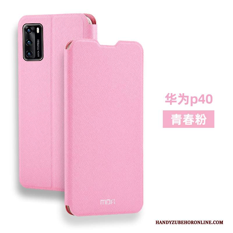 Custodia Huawei P40 Pelle Tutto Incluso Macchiati, Cover Huawei P40 Folio Anti-caduta Morbido