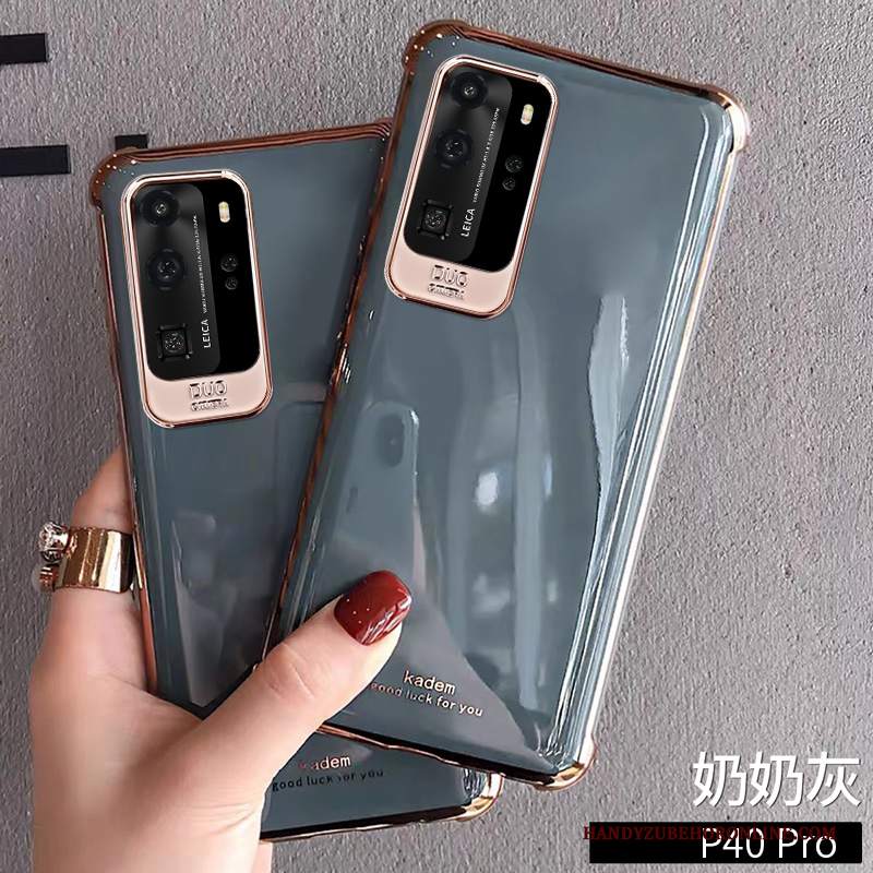 Custodia Huawei P40 Pro Creativo Gasbag Morbido, Cover Huawei P40 Pro Silicone Telefono Verde