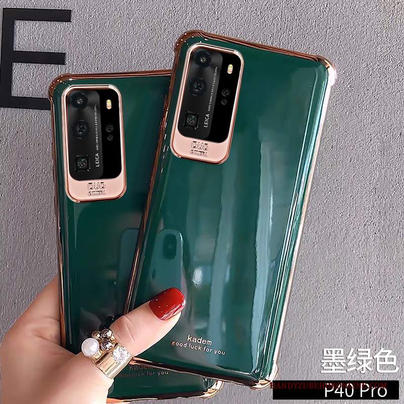 Custodia Huawei P40 Pro Creativo Gasbag Morbido, Cover Huawei P40 Pro Silicone Telefono Verde