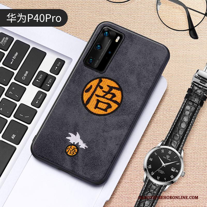 Custodia Huawei P40 Pro Creativo Marchio Di Tendenza Stile Cinese, Cover Huawei P40 Pro Protezione Grigio Anti-caduta