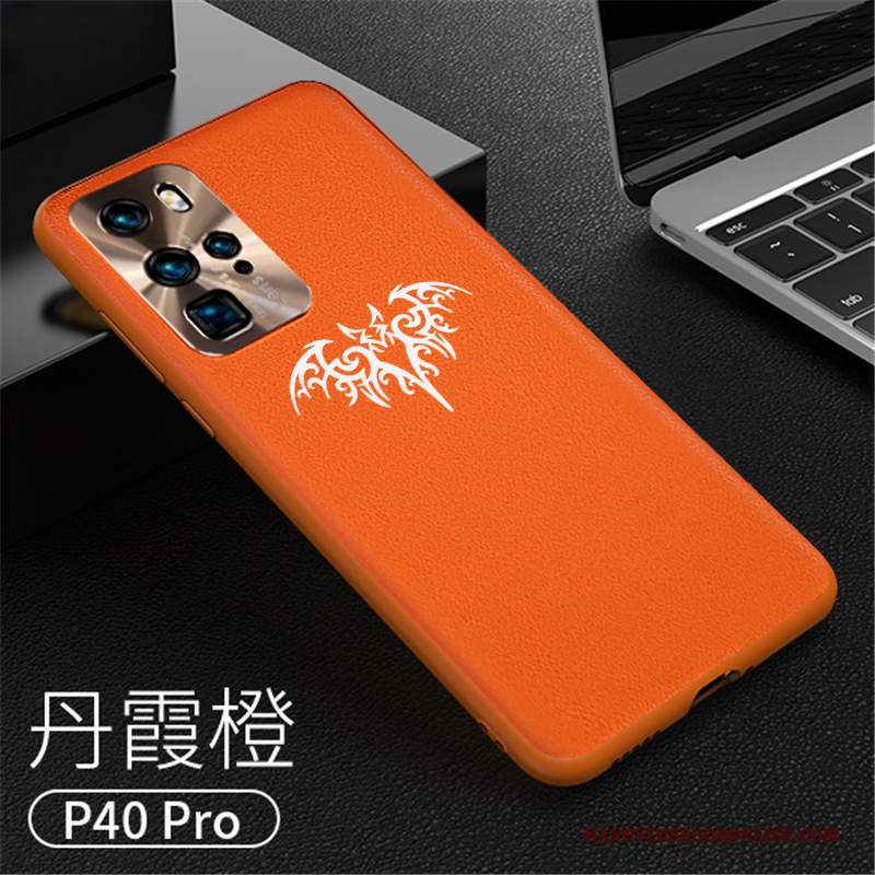 Custodia Huawei P40 Pro Creativo Marchio Di Tendenzatelefono, Cover Huawei P40 Pro Protezione Arancione Nuovo