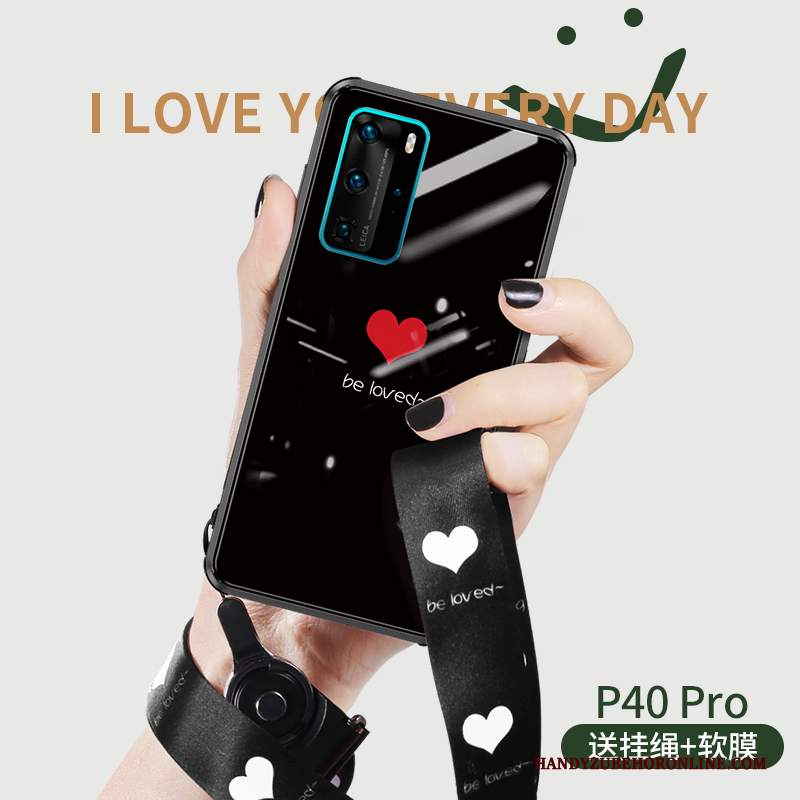 Custodia Huawei P40 Pro Creativo Tutto Incluso Amanti, Cover Huawei P40 Pro Protezione Bianco Nero