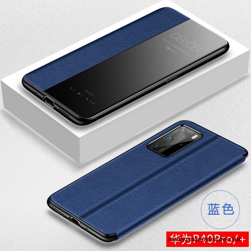 Custodia Huawei P40 Pro Folio Magnetico High End, Cover Huawei P40 Pro Pelle Anti-caduta Sottile