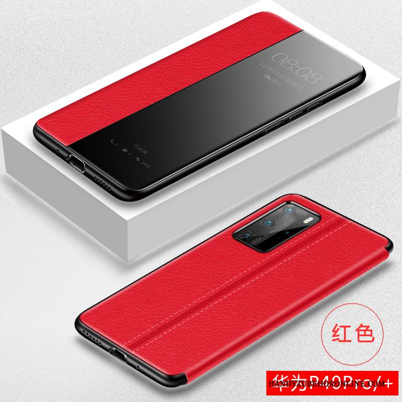 Custodia Huawei P40 Pro Folio Magnetico High End, Cover Huawei P40 Pro Pelle Anti-caduta Sottile