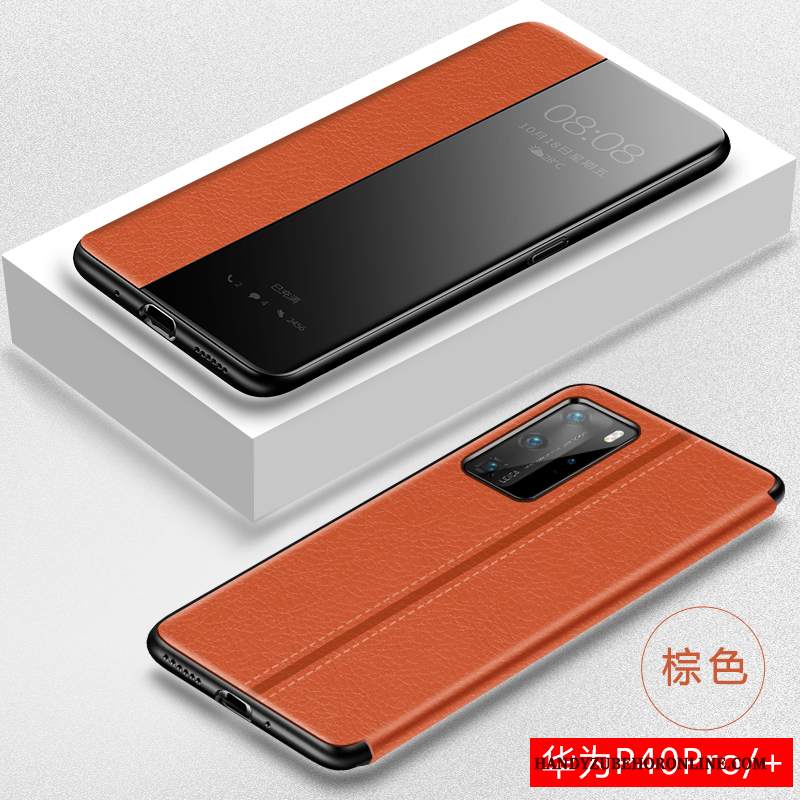 Custodia Huawei P40 Pro Folio Magnetico High End, Cover Huawei P40 Pro Pelle Anti-caduta Sottile