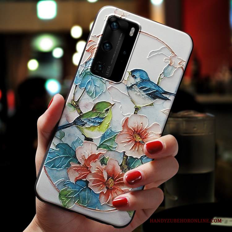 Custodia Huawei P40 Pro Goffratura Marchio Di Tendenza Tutto Incluso, Cover Huawei P40 Pro Creativo Telefono Anti-caduta