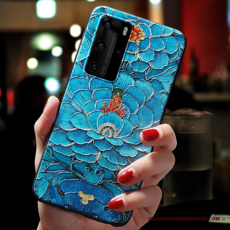 Custodia Huawei P40 Pro Goffratura Marchio Di Tendenza Tutto Incluso, Cover Huawei P40 Pro Creativo Telefono Anti-caduta