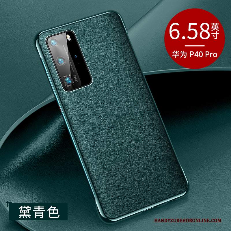 Custodia Huawei P40 Pro Pelle Tendenza High End, Cover Huawei P40 Pro Protezione Nuovo Verde