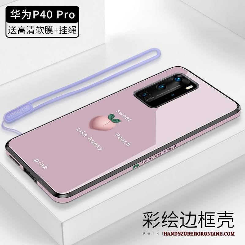 Custodia Huawei P40 Pro Protezione Vetro Vento, Cover Huawei P40 Pro Anti-caduta Arancione