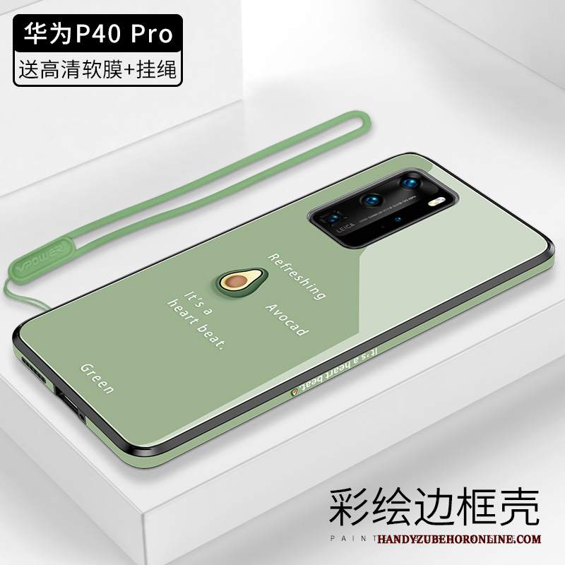 Custodia Huawei P40 Pro Protezione Vetro Vento, Cover Huawei P40 Pro Anti-caduta Arancione