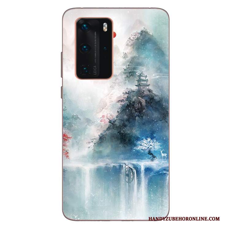 Custodia Huawei P40 Pro Silicone Anti-cadutatelefono, Cover Huawei P40 Pro Protezione Morbido Arte