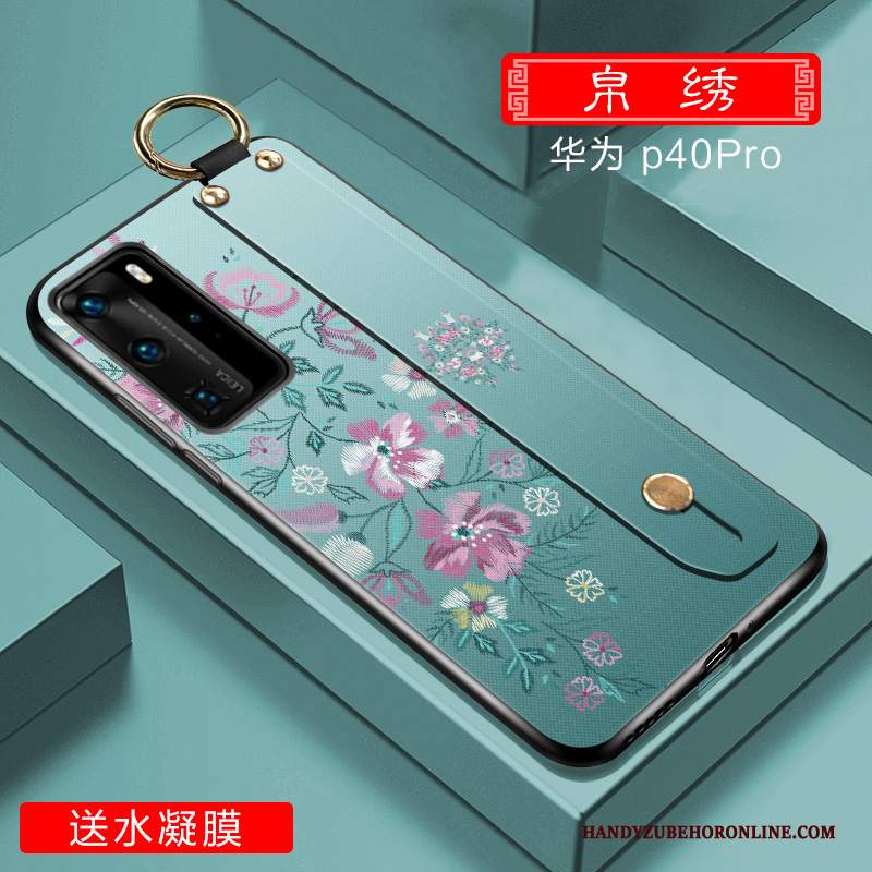 Custodia Huawei P40 Pro Silicone Di Personalità Morbido, Cover Huawei P40 Pro Creativo Verde Anti-caduta