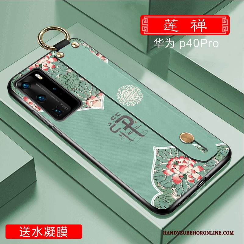 Custodia Huawei P40 Pro Silicone Di Personalità Morbido, Cover Huawei P40 Pro Creativo Verde Anti-caduta