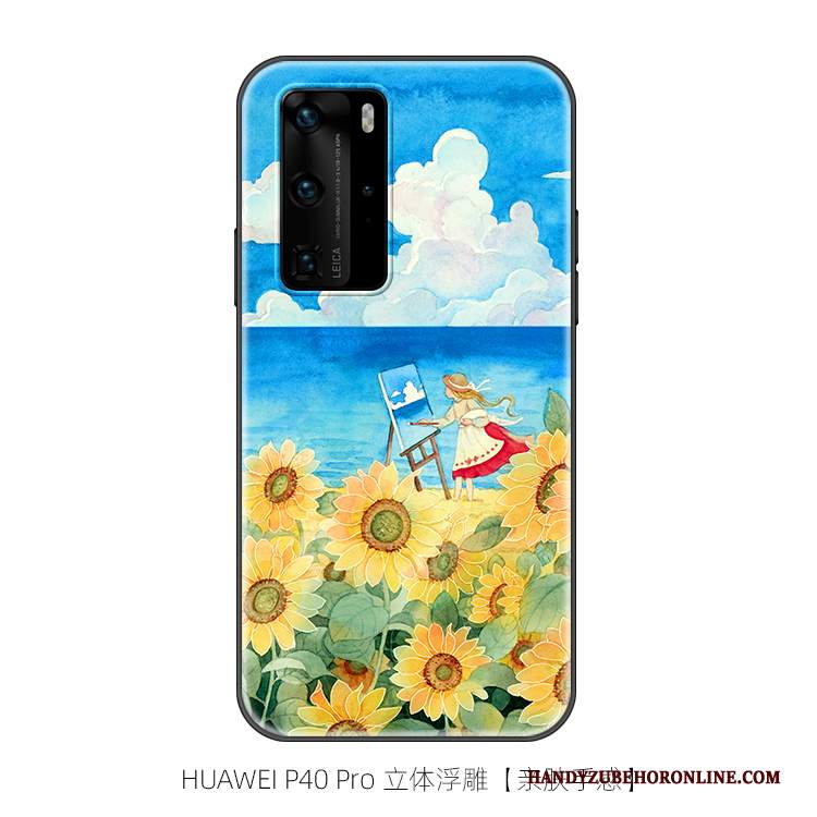 Custodia Huawei P40 Pro Silicone Di Personalità Piccola, Cover Huawei P40 Pro Cartone Animato Arte Macchiati