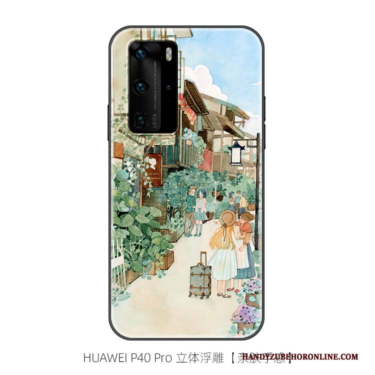 Custodia Huawei P40 Pro Silicone Di Personalità Piccola, Cover Huawei P40 Pro Cartone Animato Arte Macchiati