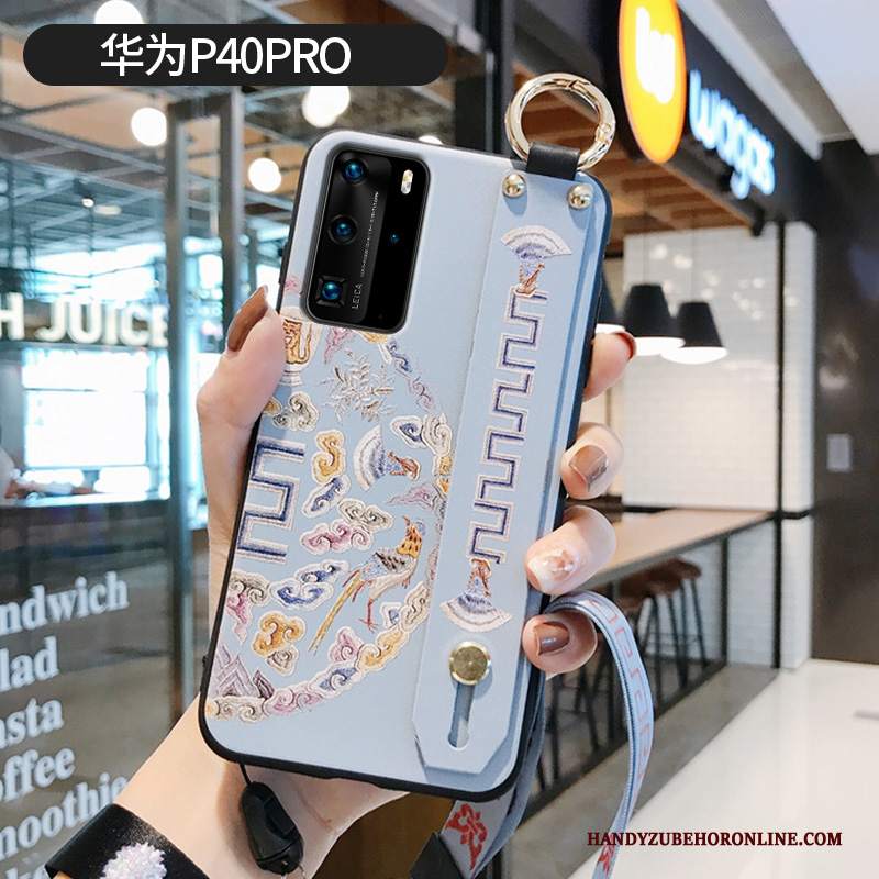 Custodia Huawei P40 Pro Vintage Telefono Morbido, Cover Huawei P40 Pro Silicone Porpora Modello