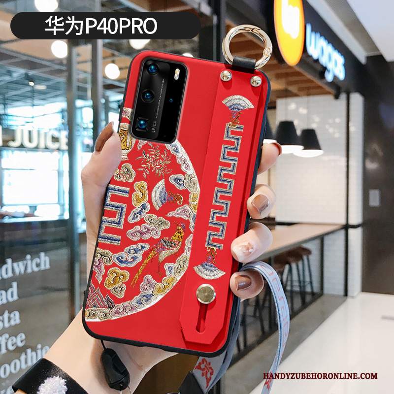 Custodia Huawei P40 Pro Vintage Telefono Morbido, Cover Huawei P40 Pro Silicone Porpora Modello