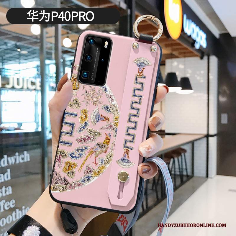 Custodia Huawei P40 Pro Vintage Telefono Morbido, Cover Huawei P40 Pro Silicone Porpora Modello