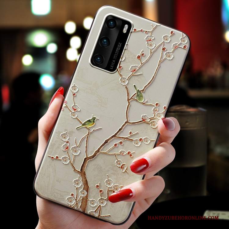 Custodia Huawei P40 Silicone Tutto Incluso Nuovo, Cover Huawei P40 Creativo Stile Cinese Semplici