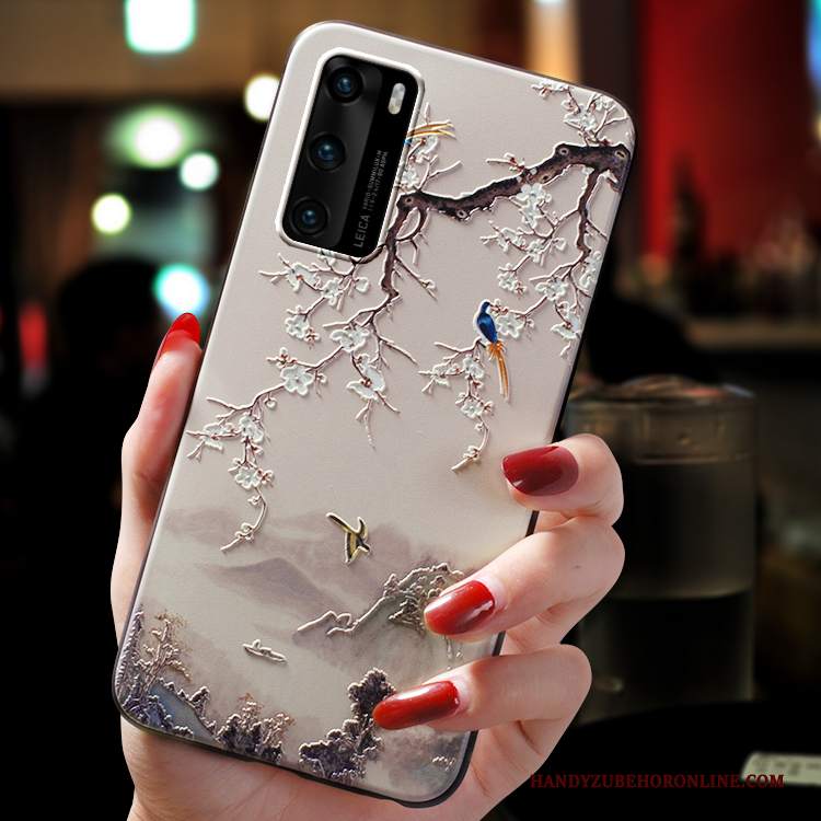 Custodia Huawei P40 Silicone Tutto Incluso Nuovo, Cover Huawei P40 Creativo Stile Cinese Semplici