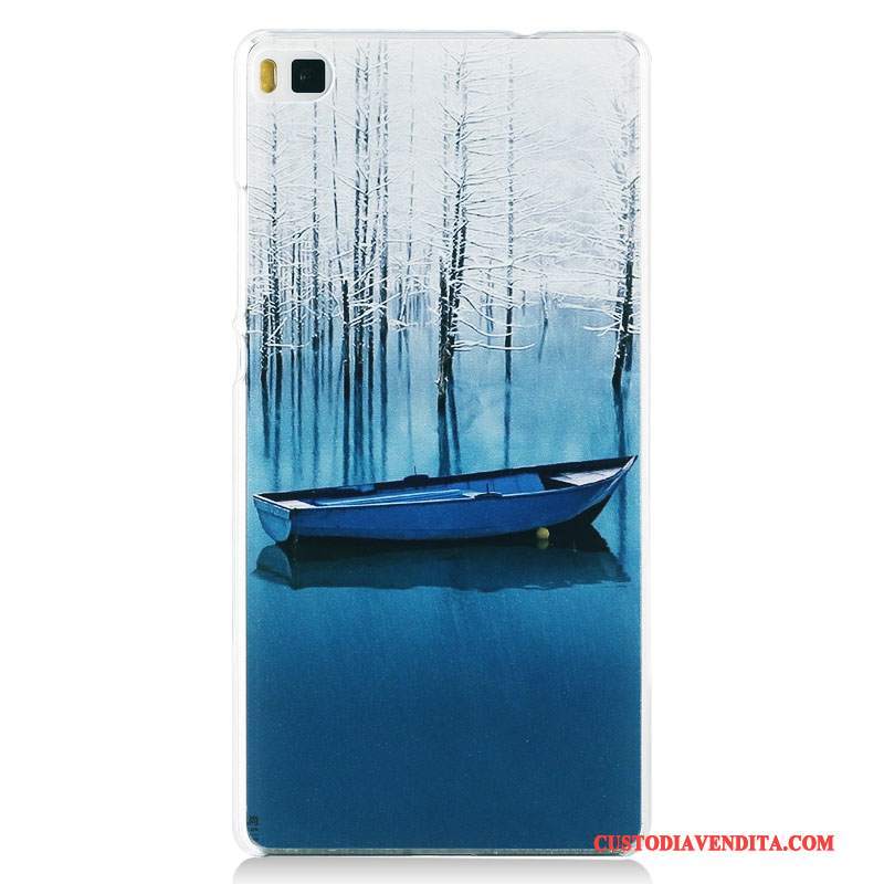 Custodia Huawei P8 Colore Altotelefono, Cover Huawei P8 Protezione Blu Scuro Macchiati