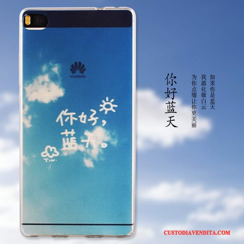 Custodia Huawei P8 Colore Morbidotelefono, Cover Huawei P8 Protezione Alto Blu