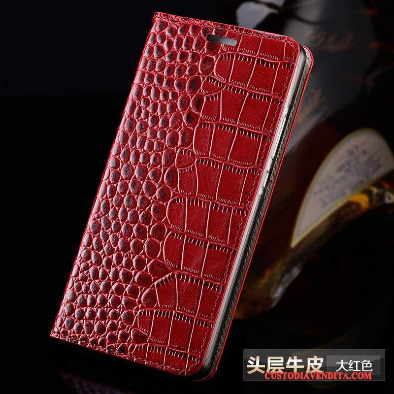 Custodia Huawei P8 Folio Alto Vino Rosso, Cover Huawei P8 Pelle Anti-cadutatelefono