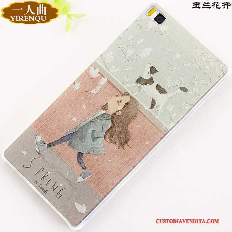 Custodia Huawei P8 Goffratura Difficile Grigio, Cover Huawei P8 Protezione Telefono Macchiati