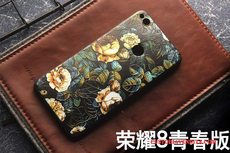 Custodia Huawei P8 Lite 2017 Fiori Telefono Tutto Incluso, Cover Huawei P8 Lite 2017 Creativo Giallo Anti-caduta