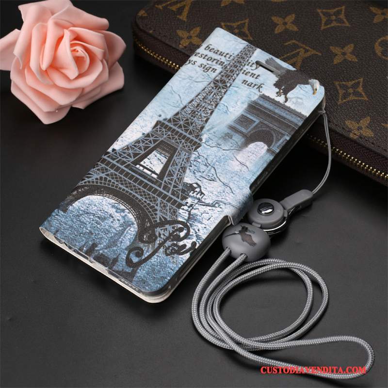 Custodia Huawei P8 Lite 2017 Folio Telefono Morbido, Cover Huawei P8 Lite 2017 Pelle Colore Profondo Anti-caduta