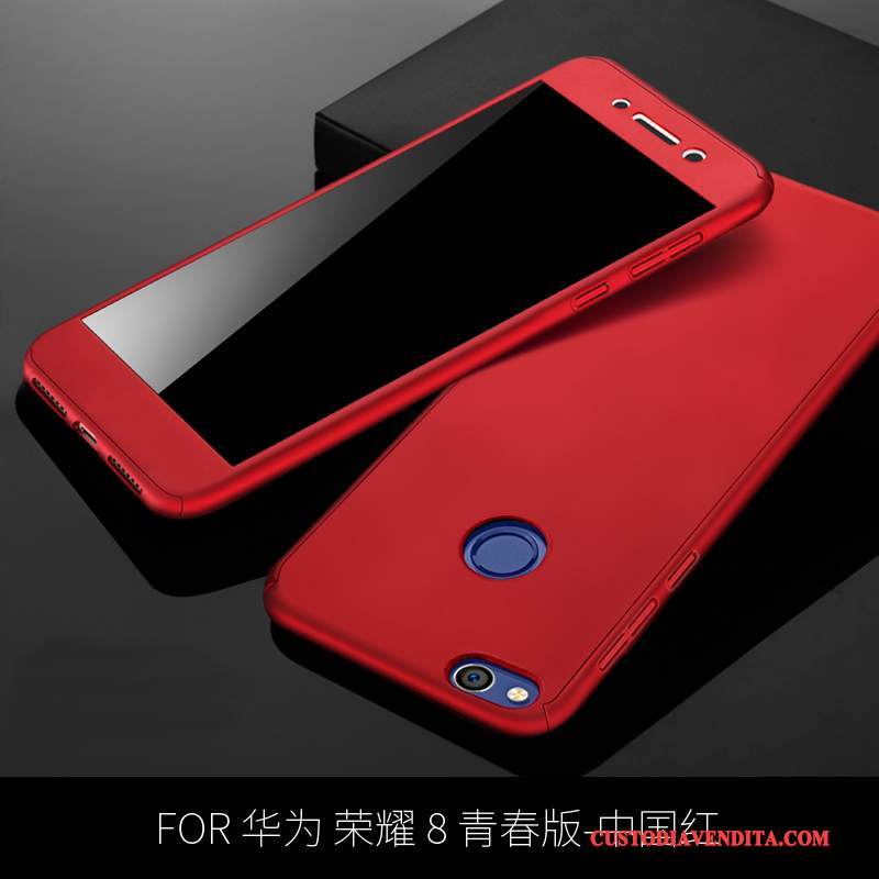 Custodia Huawei P8 Lite 2017 Protezione Tutto Incluso Rosso, Cover Huawei P8 Lite 2017 Di Personalità Anti-caduta