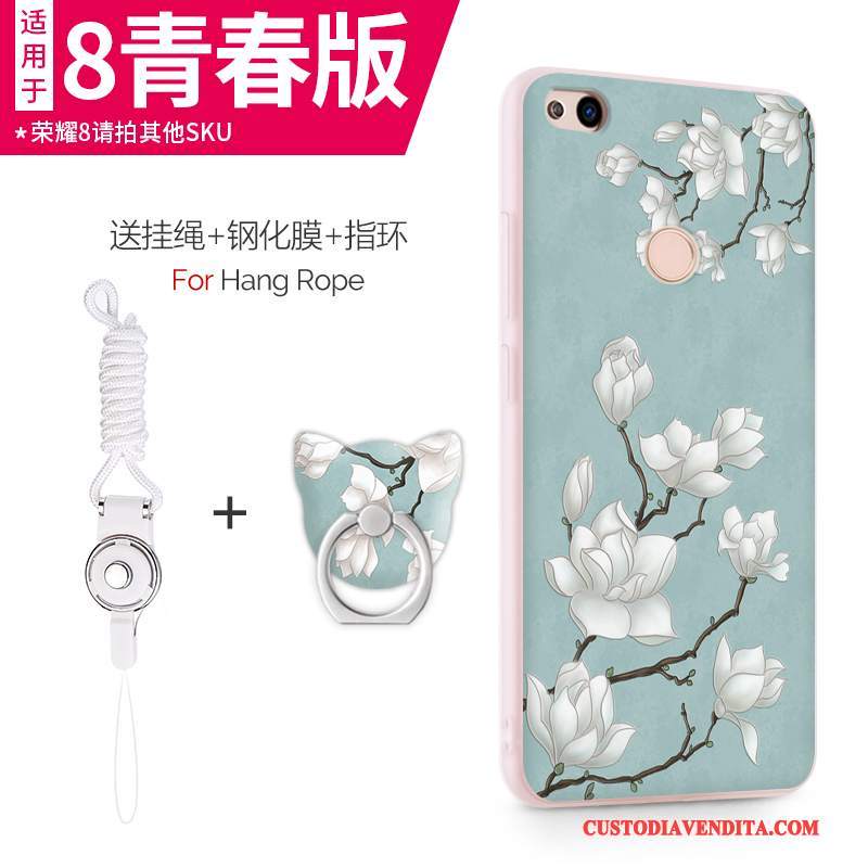 Custodia Huawei P8 Lite 2017 Silicone Porpora Gioventù, Cover Huawei P8 Lite 2017 Protezione Maglia Chiaro