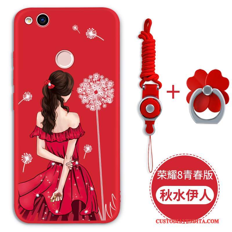 Custodia Huawei P8 Lite 2017 Silicone Rosso Nero, Cover Huawei P8 Lite 2017 Protezione Morbido Tutto Incluso