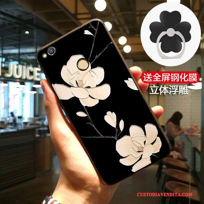 Custodia Huawei P8 Lite 2017 Vintage Tendenza Nero, Cover Huawei P8 Lite 2017 Creativo Arte Gioventù