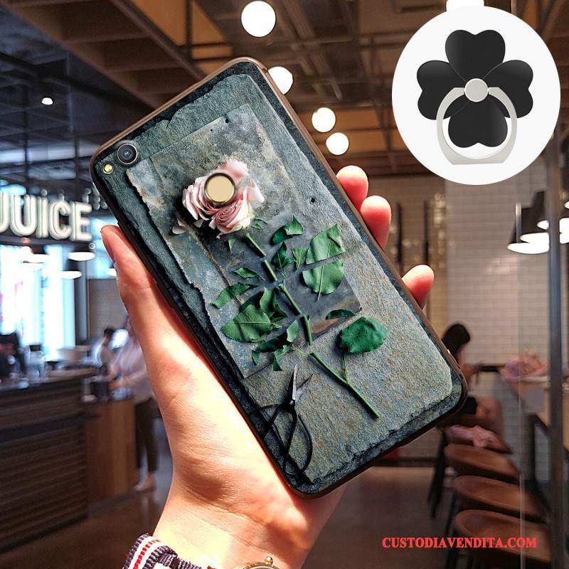 Custodia Huawei P8 Lite 2017 Vintage Tendenza Nero, Cover Huawei P8 Lite 2017 Creativo Arte Gioventù