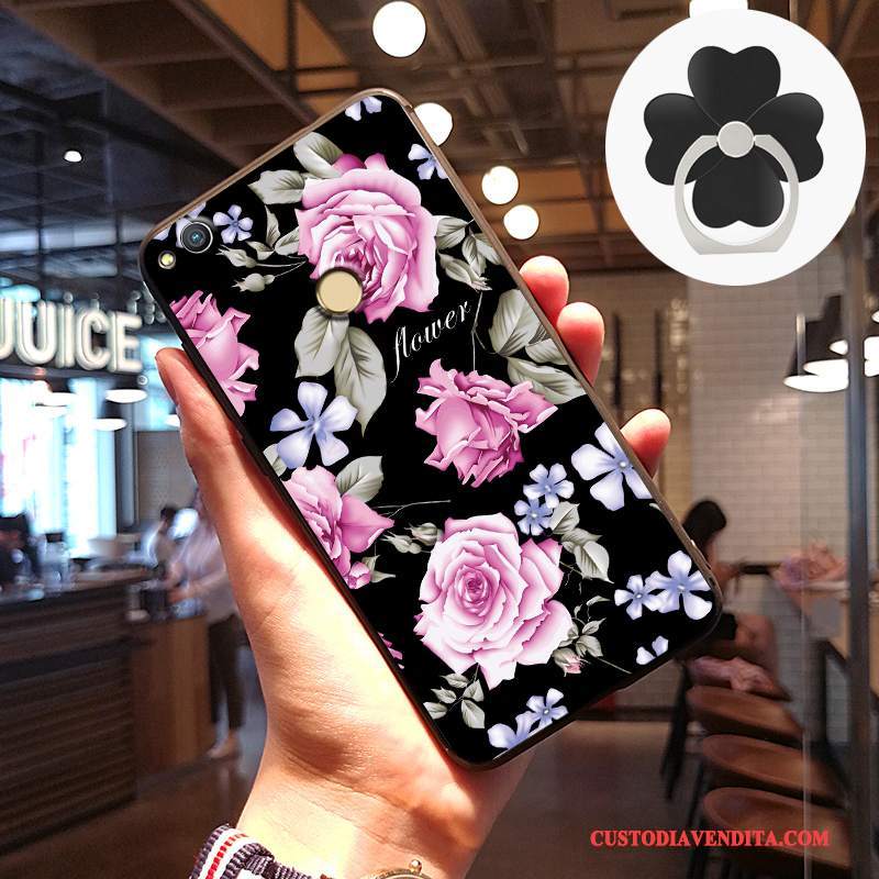 Custodia Huawei P8 Lite 2017 Vintage Tendenza Nero, Cover Huawei P8 Lite 2017 Creativo Arte Gioventù