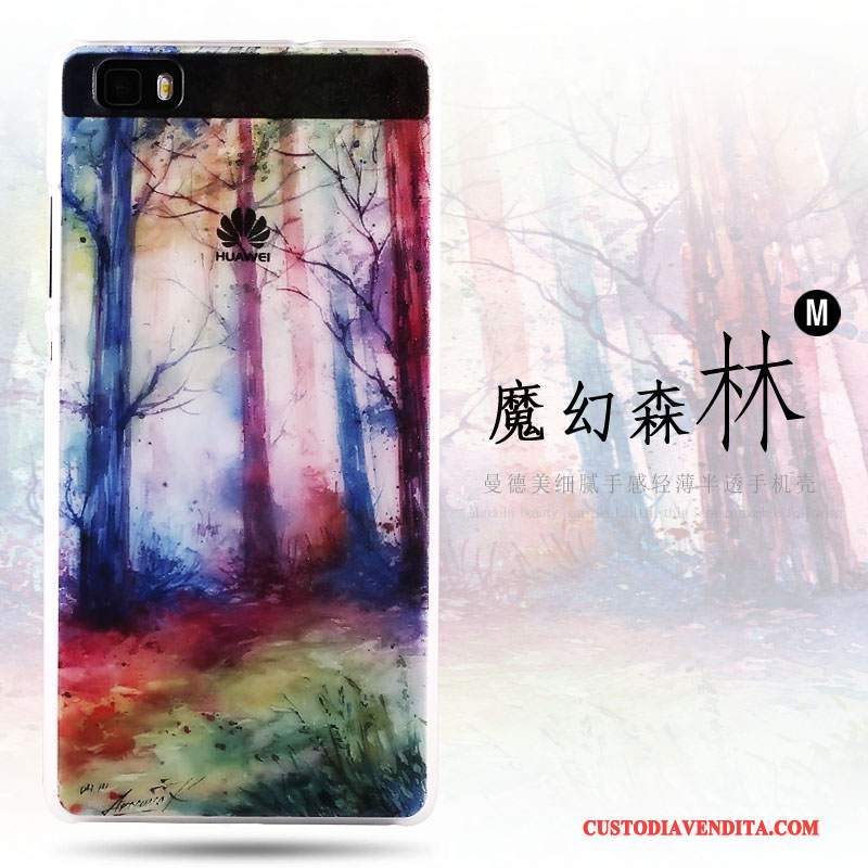 Custodia Huawei P8 Lite Colore Macchiati Difficile, Cover Huawei P8 Lite Colore Gioventù Sottile