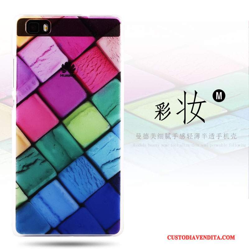 Custodia Huawei P8 Lite Colore Macchiati Difficile, Cover Huawei P8 Lite Colore Gioventù Sottile