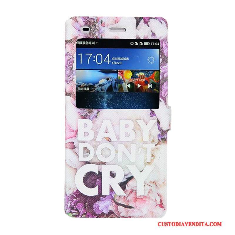 Custodia Huawei P8 Lite Colore Telefono Morbido, Cover Huawei P8 Lite Cartone Animato Tendenza Finestra Aperta