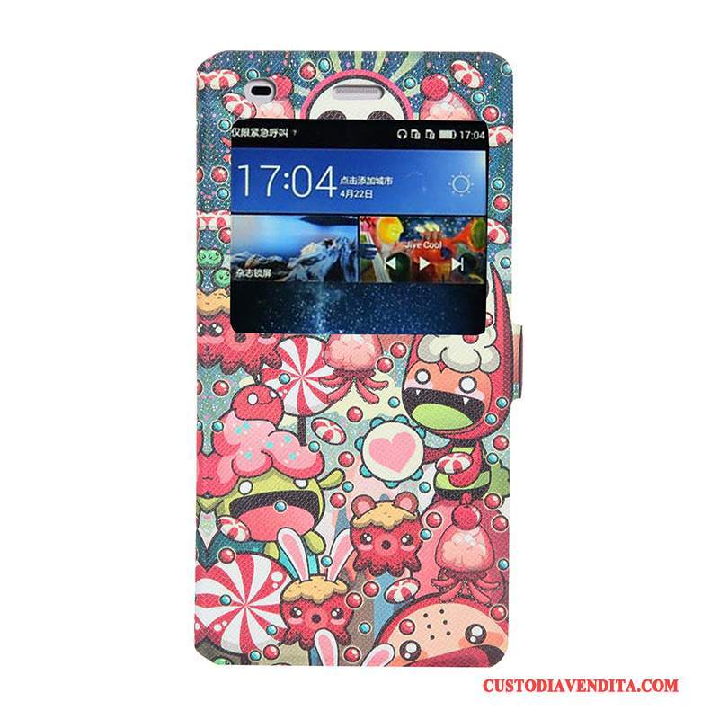 Custodia Huawei P8 Lite Colore Telefono Morbido, Cover Huawei P8 Lite Cartone Animato Tendenza Finestra Aperta