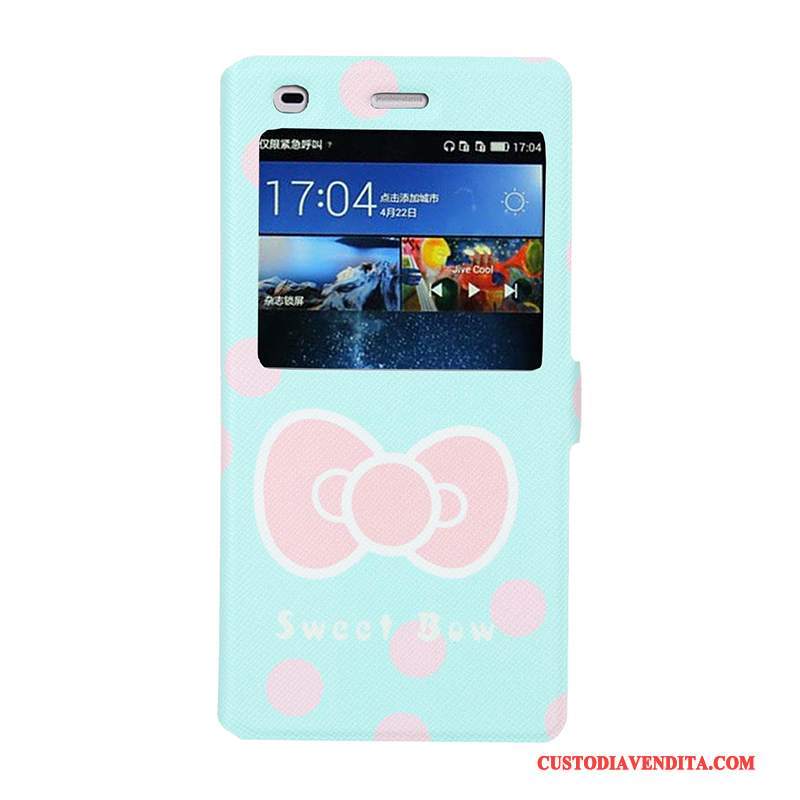 Custodia Huawei P8 Lite Colore Telefono Morbido, Cover Huawei P8 Lite Cartone Animato Tendenza Finestra Aperta