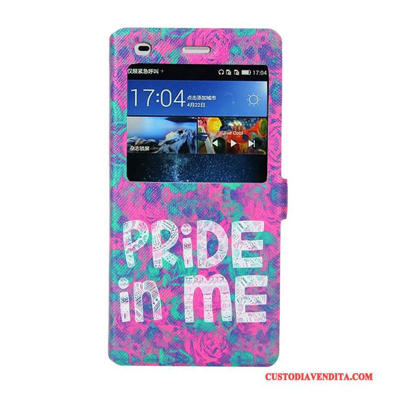 Custodia Huawei P8 Lite Colore Telefono Morbido, Cover Huawei P8 Lite Cartone Animato Tendenza Finestra Aperta