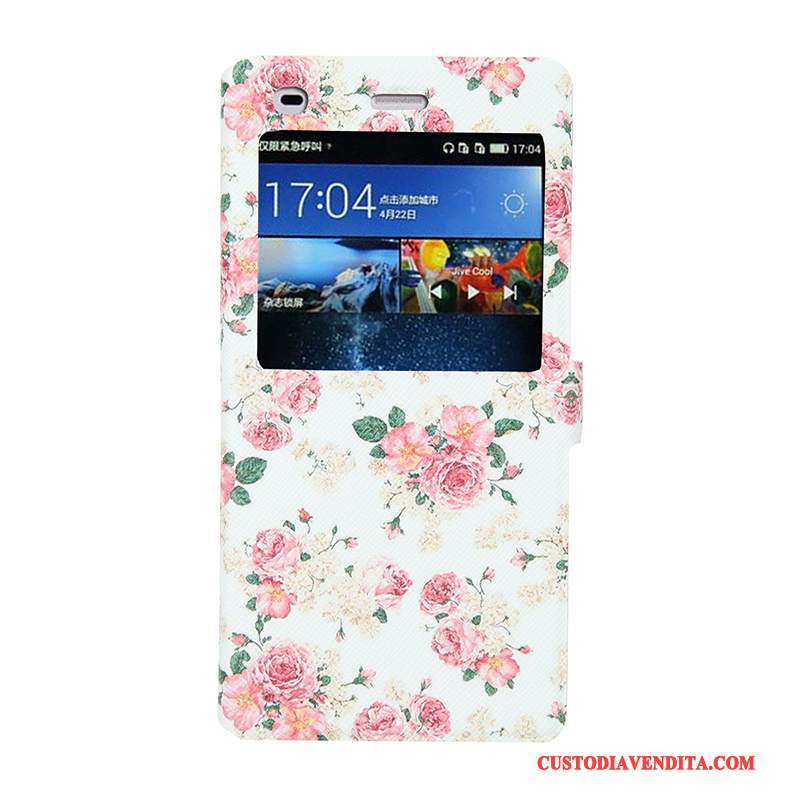 Custodia Huawei P8 Lite Colore Telefono Morbido, Cover Huawei P8 Lite Cartone Animato Tendenza Finestra Aperta