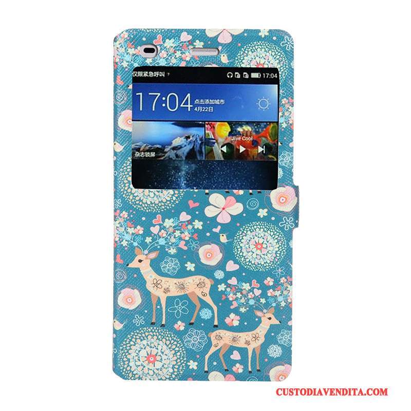 Custodia Huawei P8 Lite Colore Telefono Morbido, Cover Huawei P8 Lite Cartone Animato Tendenza Finestra Aperta